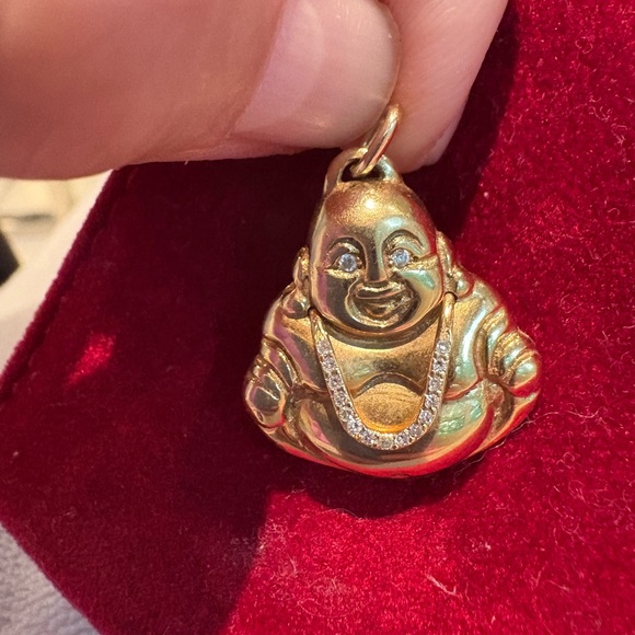 Gold Buddha Pendant with Diamond Accents - Picture 3 of 4